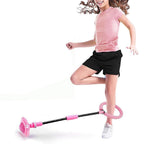 Foldable Skip Ball for Colorful Flashing Wheel Skip Ball Game Fitness Toys Pink