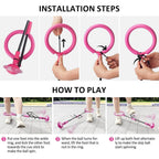 Foldable Skip Ball for Colorful Flashing Wheel Skip Ball Game Fitness Toys Pink