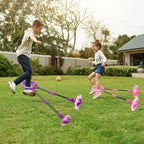 Foldable Skip Ball for Colorful Flashing Wheel Skip Ball Game Fitness Toys Pink