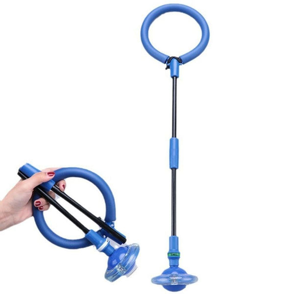 Foldable Skip Ball for Colorful Flashing Wheel Skip Ball Game Fitness Toys Blue