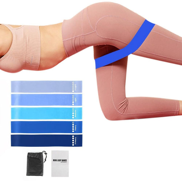 TPE Resistance Loop Exercise Bands for Fitness Strength Training Yoga and Home Gym Blue