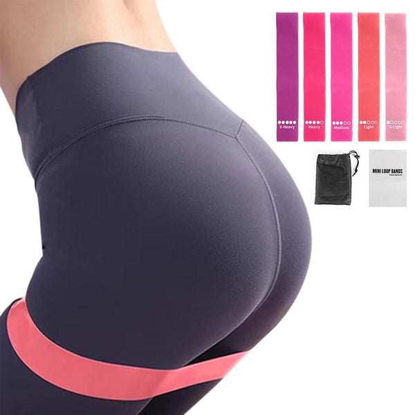 TPE Resistance Loop Exercise Bands for Fitness Strength Training Yoga and Home Gym Pink