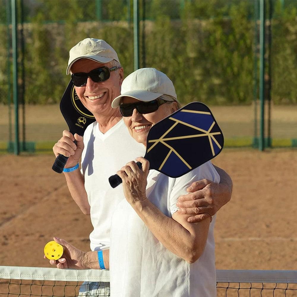 Fiberglass Pickleball Racket Set Pickleball Paddle with 4 Balls Style 2