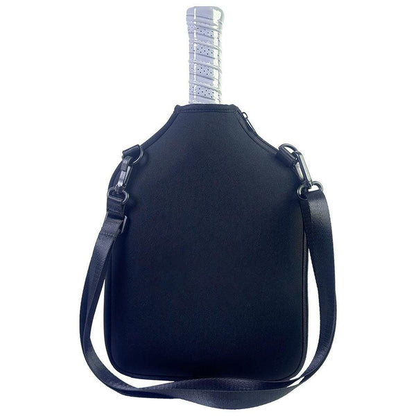 Pickleball Paddle Bag with Adjustable Shoulder Strap and Hanging Hook Black