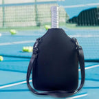 Pickleball Paddle Bag with Adjustable Shoulder Strap and Hanging Hook Black