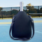 Pickleball Paddle Bag with Adjustable Shoulder Strap and Hanging Hook Black