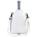 Pickleball Paddle Bag with Adjustable Shoulder Strap and Hanging Hook White