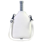 Pickleball Paddle Bag with Adjustable Shoulder Strap and Hanging Hook White