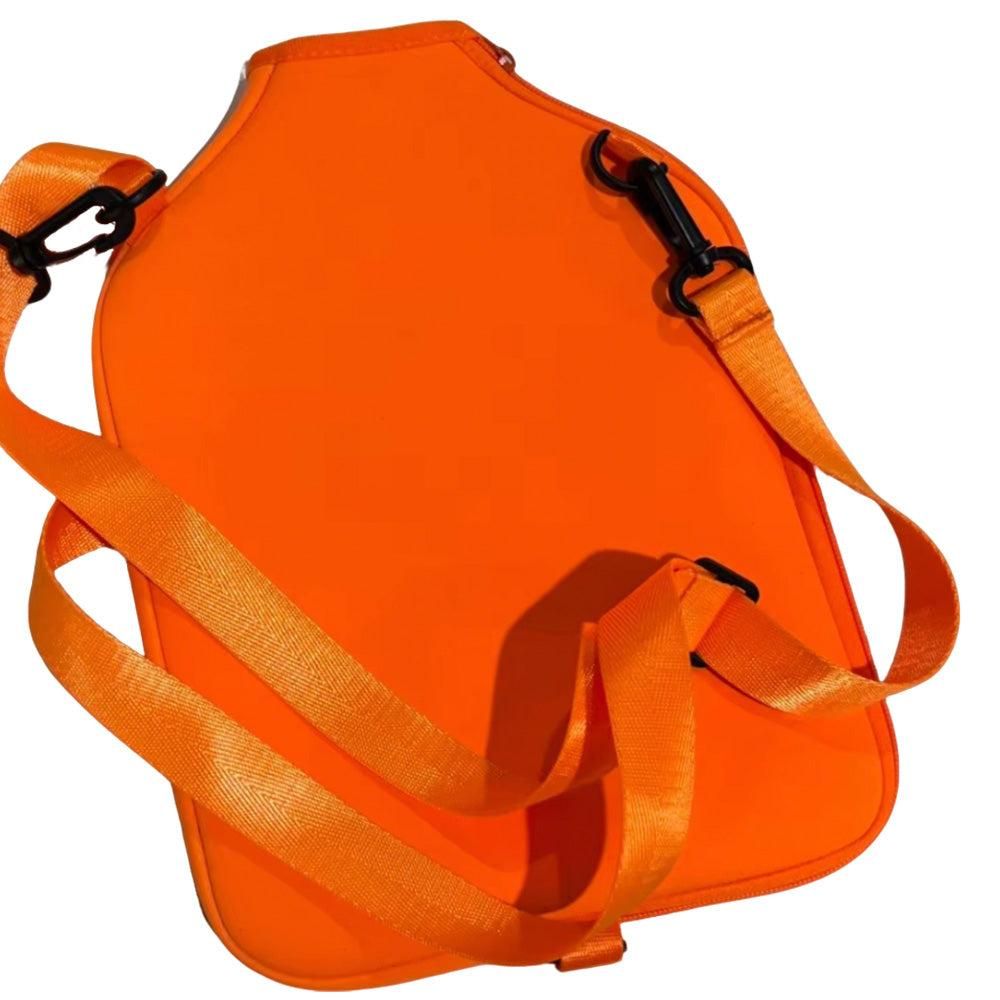 Pickleball Paddle Bag with Adjustable Shoulder Strap and Hanging Hook Orange