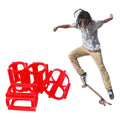 4 Pieces Skater Trick Trainers Silicone Skateboard Wheel Stop Covers Skater Skill Training Tools Red