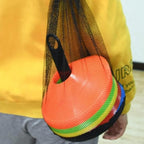 50Pcs Soccer Cones with Storage Bags and Brackets Sports Training Marker Discs