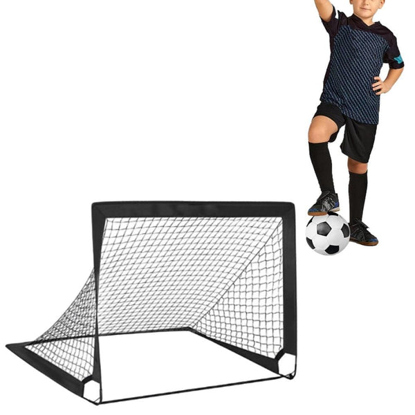 Portable Soccer Goal Net Quick Set-up Training Equipment - Black