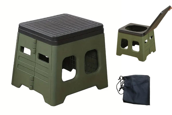 Portable Folding Toilet for Camping & Travel - Green