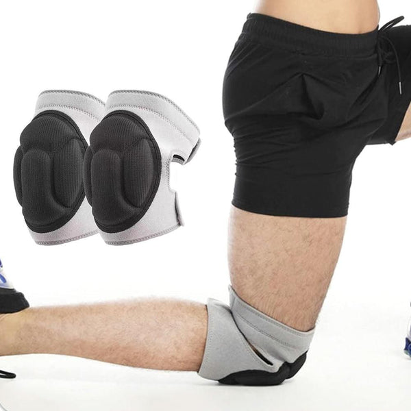 Pair of Knee Pads Anti-Slip Knee Protector Braces for Work Sports Grey - S