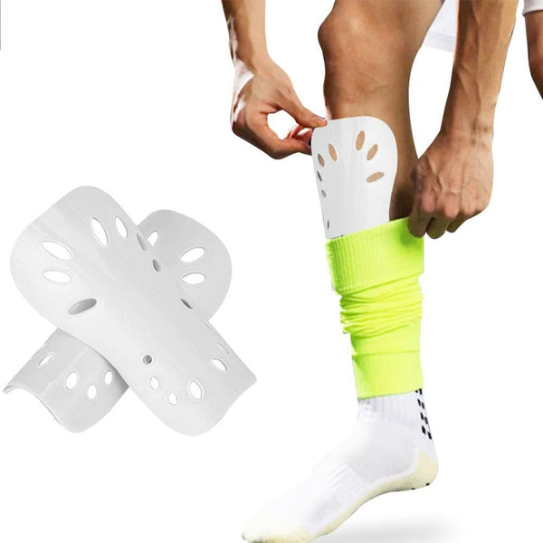 Breathable Soccer Shin Guards Pair for Adults - White