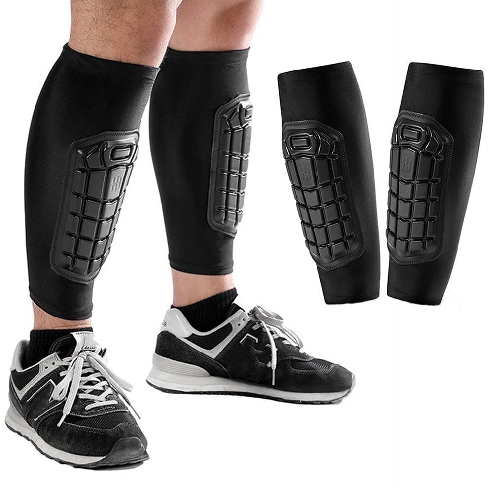 Pair of Soccer Shin Guards Breathable Calf Protective Gear for Adults White