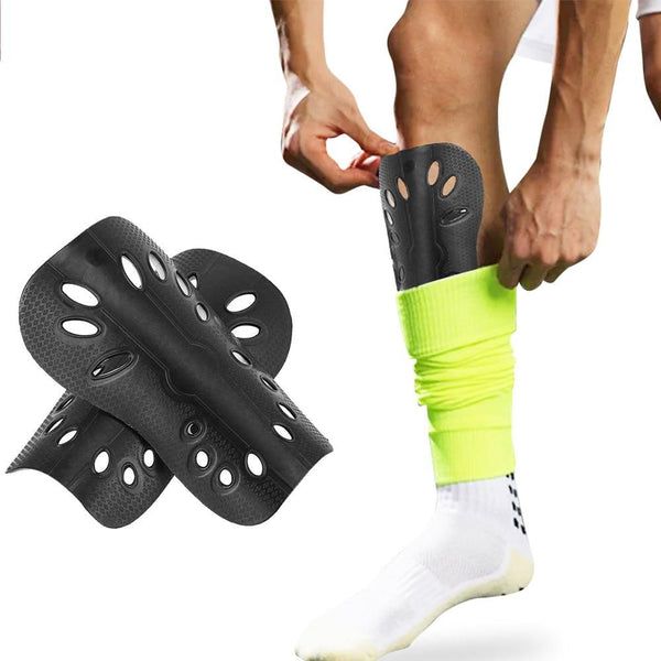 Breathable Soccer Shin Guards Pair for Adults - Black