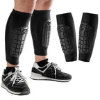 Pair of Soccer Shin Guards Breathable Calf Protective Gear for Adults Black