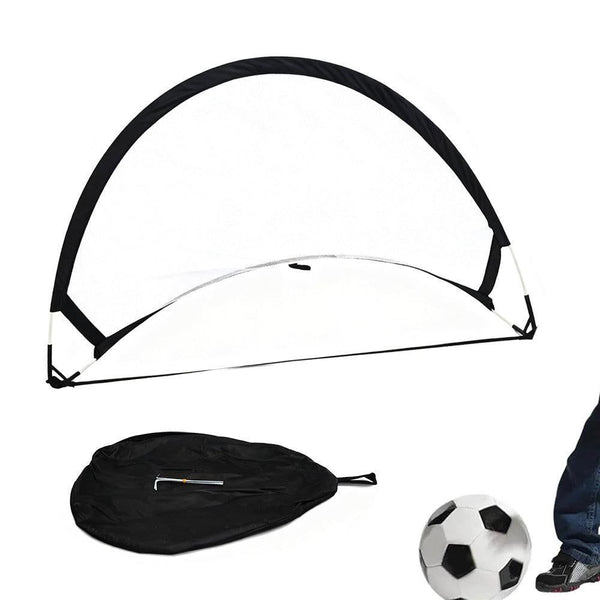 Portable Soccer Goal Set with 3 Ground Pegs and Carry Storage Bag - Black