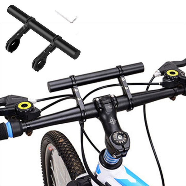 20cm Aluminum Alloy Bicycle Handlebar Extender Mount - Black