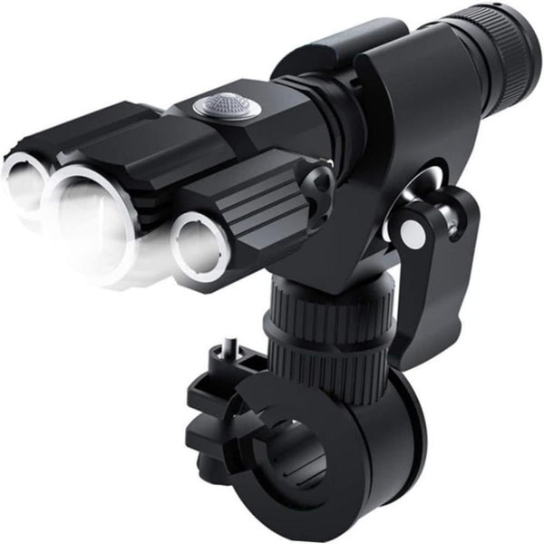 3-Head USB Rechargeable Headlight With Bracket for Night Cycling