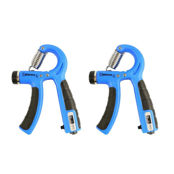 2PCS Adjustable Hand Grip Strengthener with Built-In Counter for Finger and Forearm Training Blue