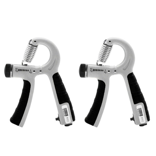 2PCS Adjustable Hand Grip Strengthener with Built-In Counter for Finger and Forearm Training Black