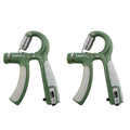 2PCS Adjustable Hand Grip Strengthener with Built-In Counter for Finger and Forearm Training Green