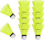 Durable Nylon Badminton Shuttlecocks Indoor Outdoor Training Recreational Yellow 12 Pack