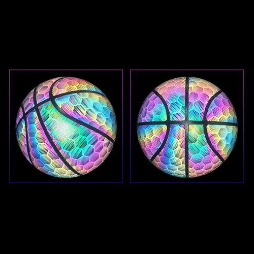 1 Pc Reflective Luminous Glow Basketball Wear-Resistant PU Hexagon