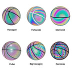 Reflective Luminous Glow Basketball Wear-Resistant PU Big hexagon 1Pc