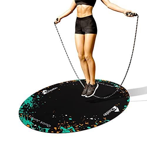 1pc Rubber Skipping Rope Mat 90x120cm Non-Slip Oval Anti-Wear Floor Mat