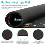 1pc Rubber Skipping Rope Mat 90x120cm Non-Slip Oval Anti-Wear Floor Mat