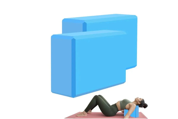 2Pcs Light EVA Yoga Block Stretching Training Brick Light Blue