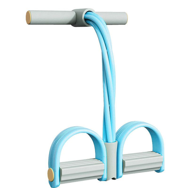 6-Tube Natural Rubber Resistance Band Trainer Full Body Abdominal Waist Leg Fitness Set - Gray Blue