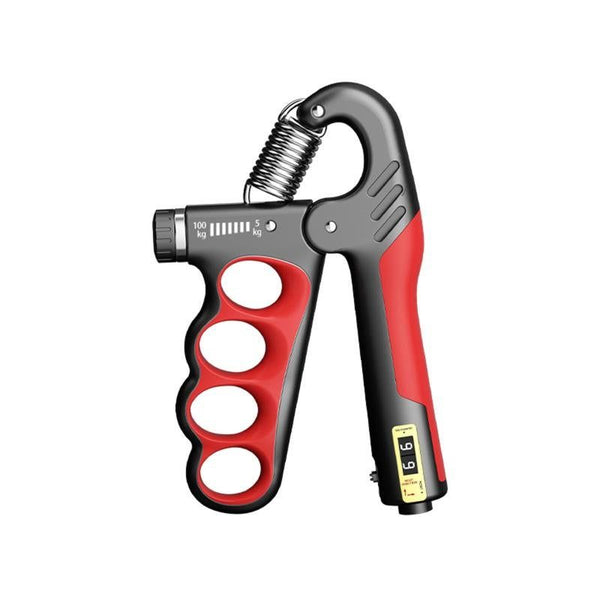 Adjustable electronic counting hand gripper hand strength training hand gripper 5-100KG adjustable gray red [mechanical counter]