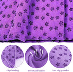 Non-slip High Temperature Yoga Towel Blue 183x63cm Microfiber 1pc