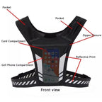 Reflective Running Vest One Size Mesh Lightweight Adjustable Breathable with Phone Pocket 1pc