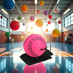 Rubber Wrist Elastic Ball Rope Swing Return Ball Exercise Reaction Rebound Ball Rose Red 1pc