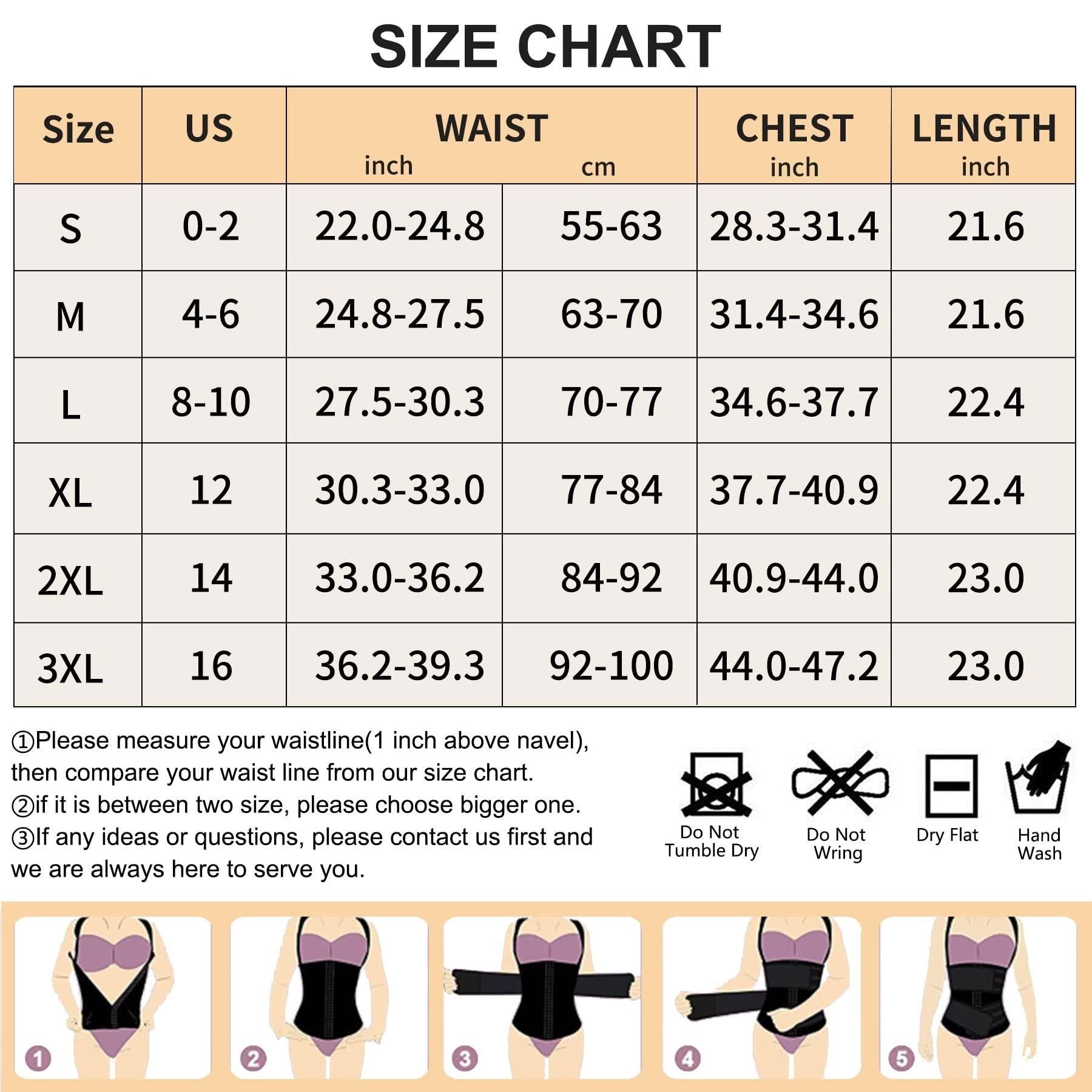 Waist Trainer Vest For Women Corset Trimmer Belt Slimming Body Shaper Tummy Control Cincher - L