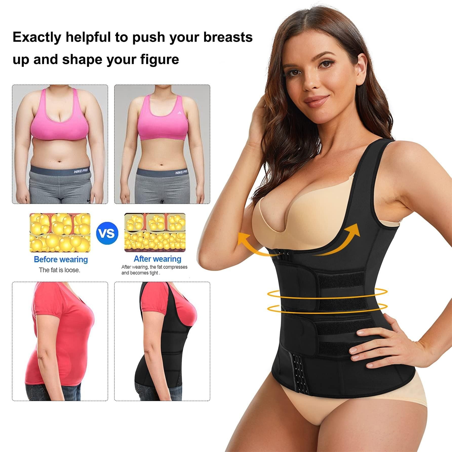 Waist Trainer Vest For Women Corset Trimmer Belt Slimming Body Shaper Tummy Control Cincher - L