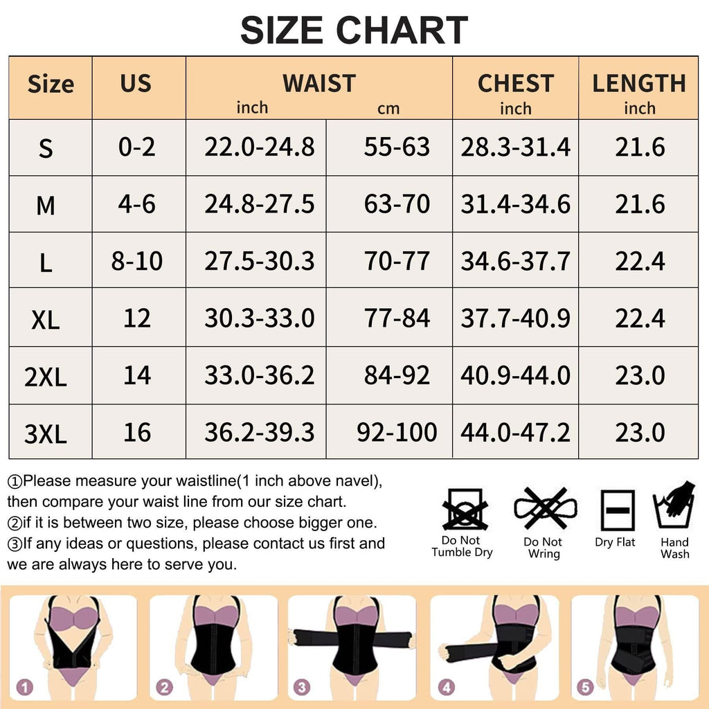 Waist Trainer Vest For Women Corset Trimmer Belt Slimming Body Shaper Tummy Control Cincher - 3XL