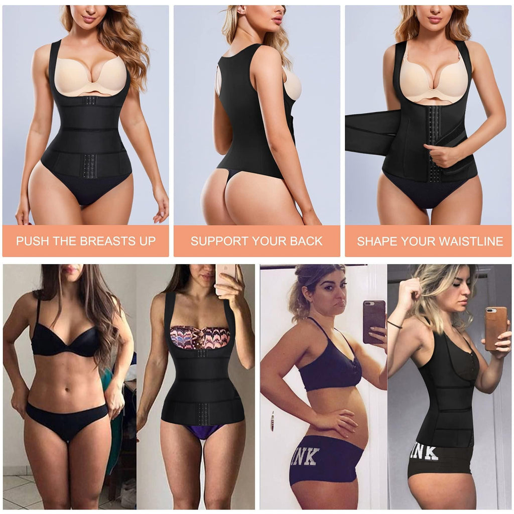 Waist Trainer Vest For Women Corset Trimmer Belt Slimming Body Shaper Tummy Control Cincher - 3XL