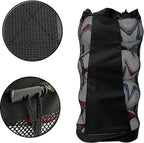 1pc Ball Storage Bag Black L Mesh Net Bag for Basketball Football Volleyball