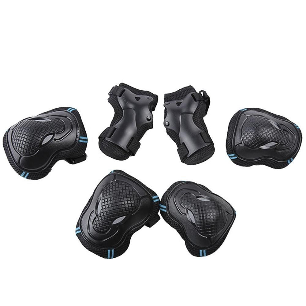6Pcs Protective Gear Set Knee Elbow Wrist Guards for Skateboard Cycling Riding - S