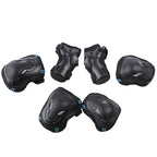 6Pcs Protective Gear Set Knee Elbow Wrist Guards for Skateboard Cycling Riding - M
