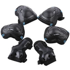 6Pcs Protective Gear Set Knee Elbow Wrist Guards for Skateboard Cycling Riding - L