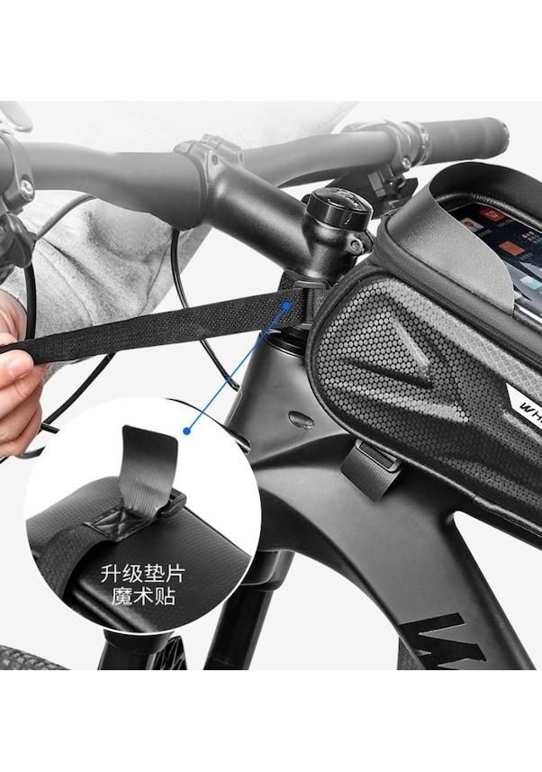 7-inch Waterproof Touch Screen Bike Bag, Bicycle Pouch Front Frame Tube Bag (color)
