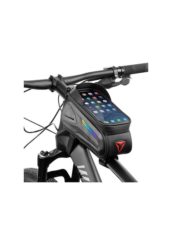 7-inch Waterproof Touch Screen Bike Bag, Bicycle Pouch Front Frame Tube Bag (color)