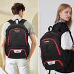Basketball Backpack with Sneaker Compartment, Football Sports Training Bag with Red Zipper
